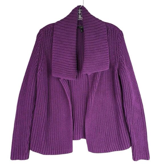 Talbots Cardigan Women's Size Small Petite Sp Purple Open Front Cardigan - Picture 2 of 7